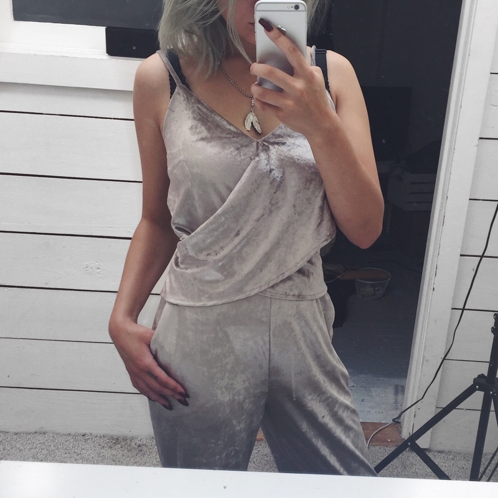 NWT Strut & Bolt Silver Grey Jumpsuit